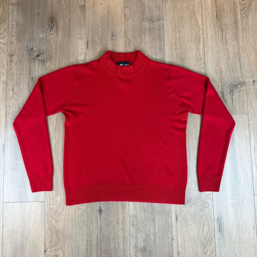 Sag Harbor Red Crewneck Sweater
